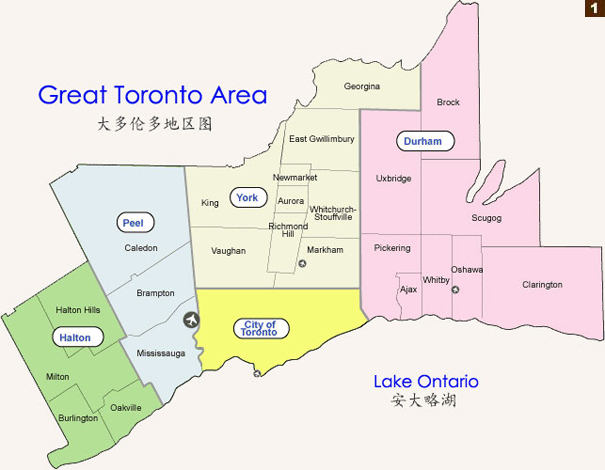 多伦多地理位置图图片